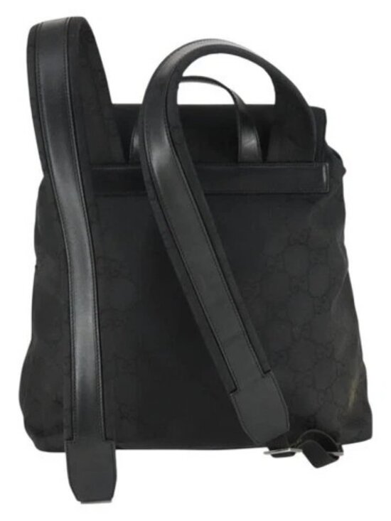 Share GUCCI GG Canvas Backpack Nylon Black Silver 003 main image 12